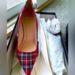 Brand new in box with bag plaid J Crew pumps